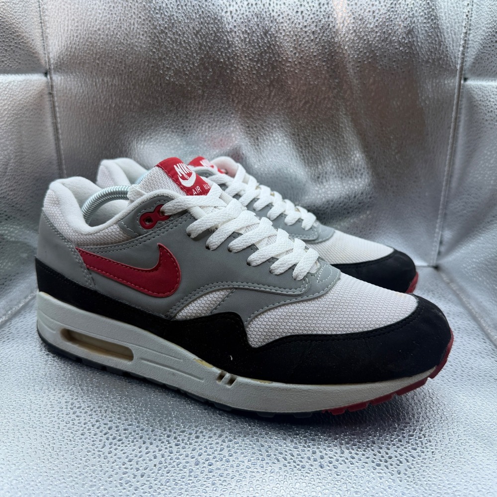 Size 10 Nike Air Max 1 Chili Mens Grey Black Red 306345-161 Retro Running